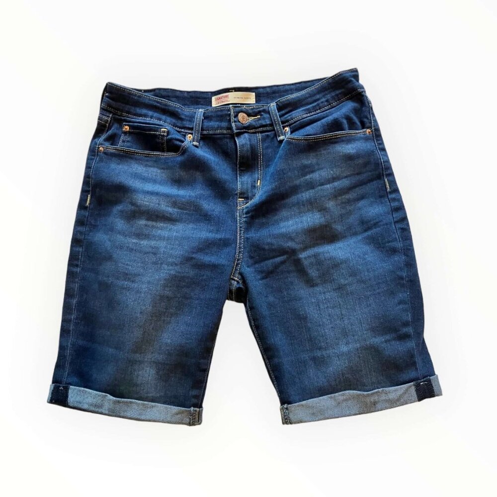 Signature by Levi Strauss Blue Denim Shorts - Size 10 W 30 (188-1)